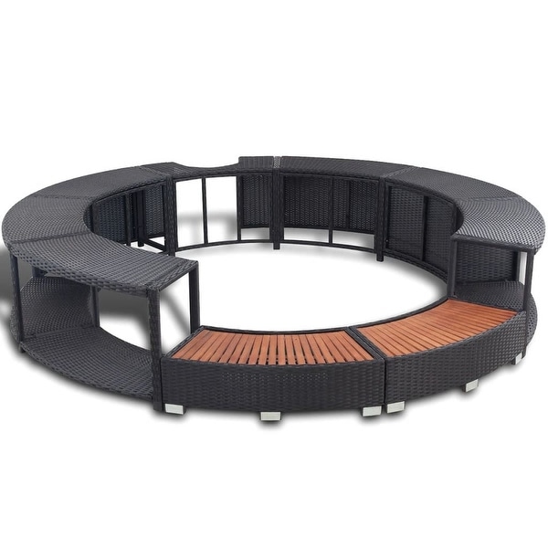 vidaXL Spa Surround Poly Rattan Black