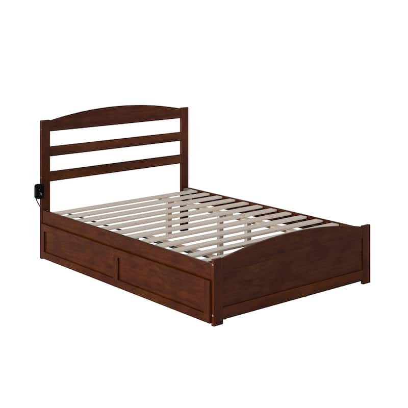 Warren Platform Bed with Footboard and Twin Trundle