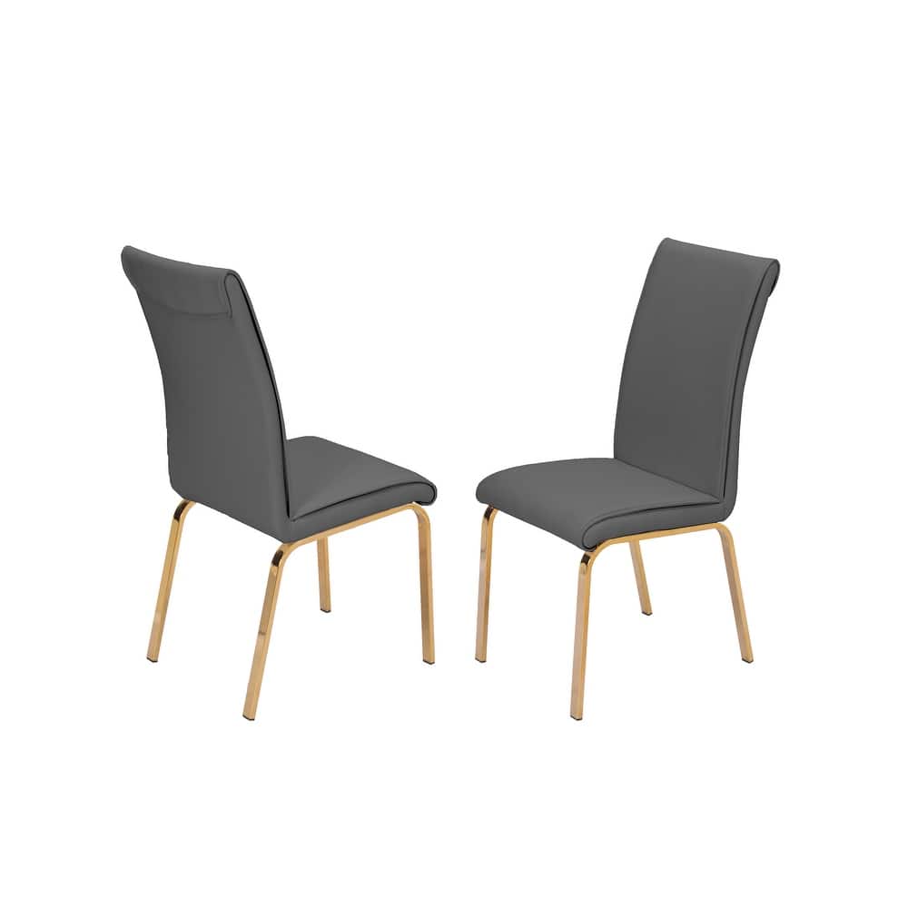 Best Quality Furniture Dining Side Chair Gold Legs (Set of 2)
