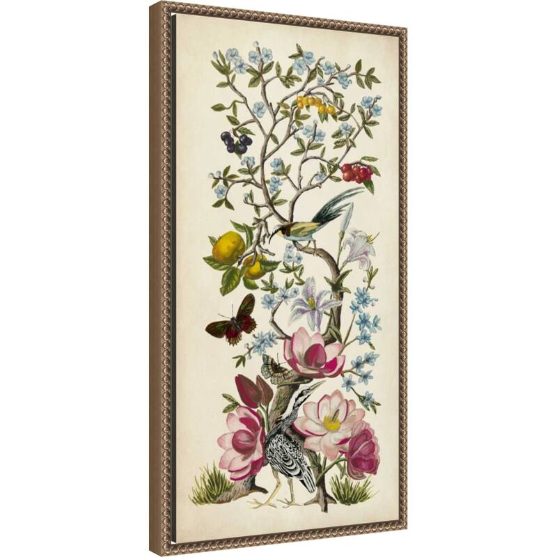 Chinoiserie Natura No. 2 by Naomi McCavitt (14 x 27 in.), Framed Canvas Wall Art Print