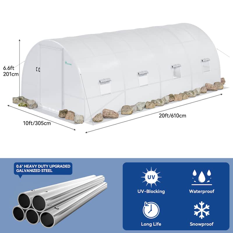 Moasis Greenhouse with Reinforced Steel Frame PE Cover