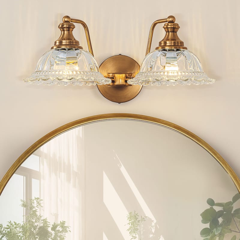Modern Vanity Light with Crystal Glass Shade