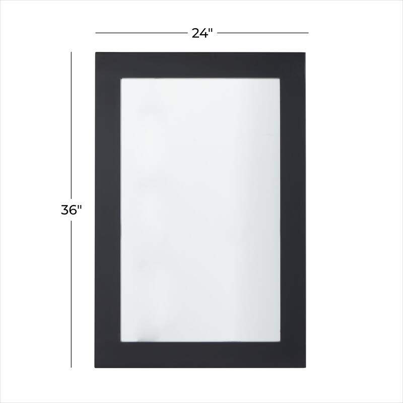 Black Wooden Room Wall Mirror