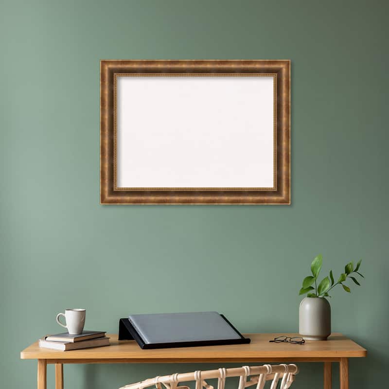 Manhattan Bronze Wood Framed White Corkboard Bulletin Board