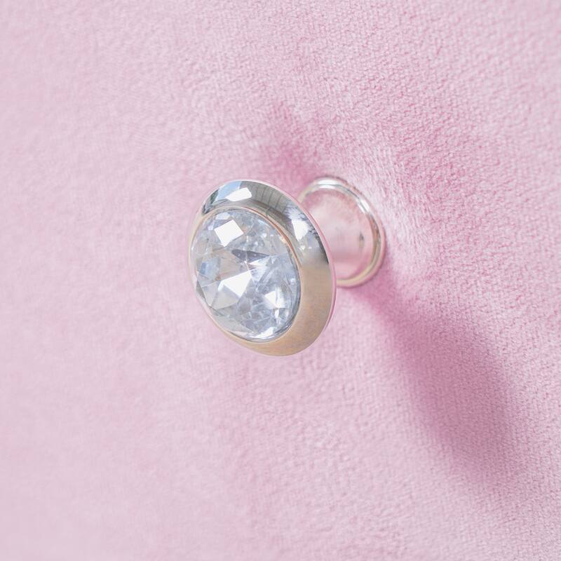 Pink Velvet Upholstered Full Size Daybed with LED Lights and 2 Storage Drawers