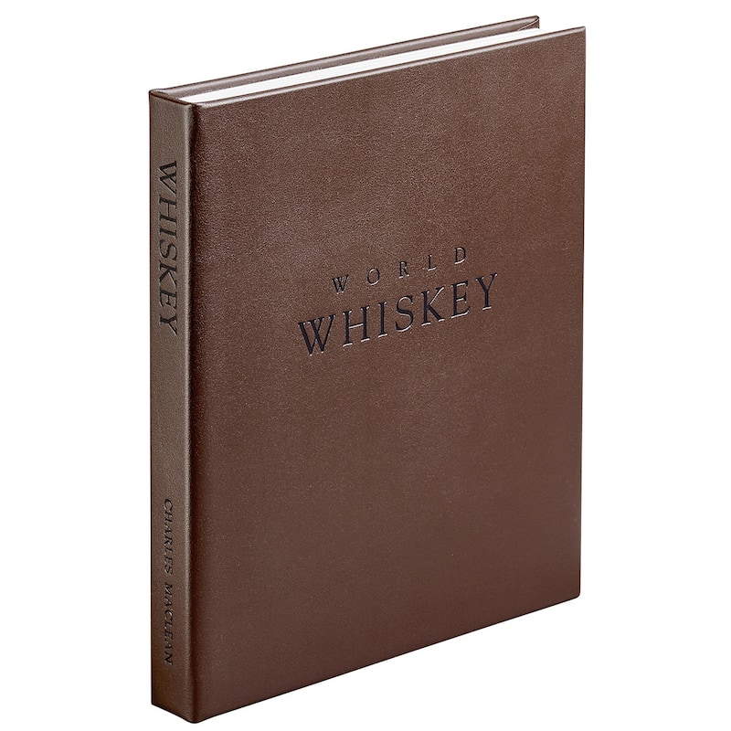 Graphic Image World Whiskey Coffee Table Book, Leather, Brown