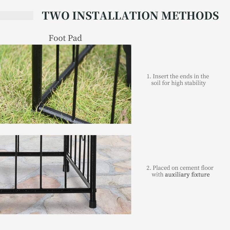 Outsunny 7.2' Metal Garden Arbor Arch Gate with 2 Side Planter Boxes, Climbing Vine Frame, & Double Door Design
