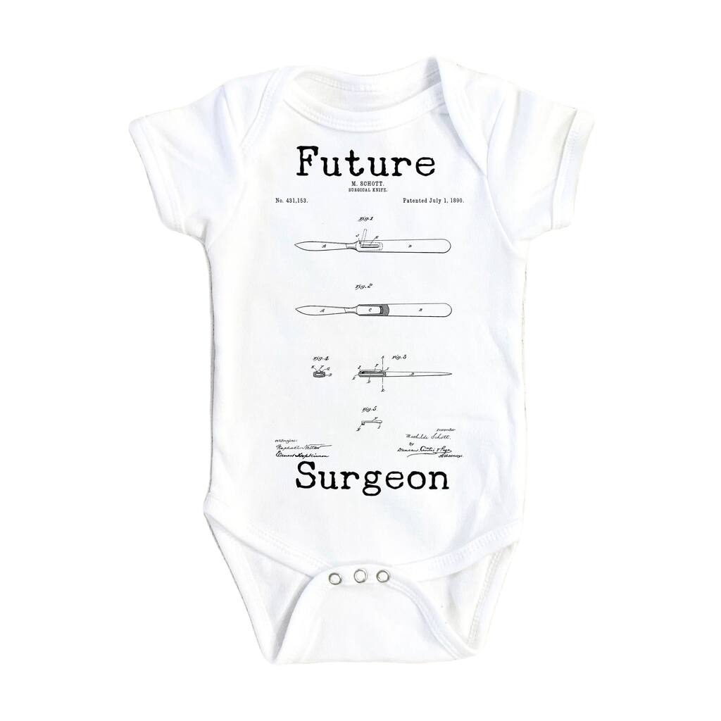 Surgeon Patent - Baby Boy Girl Clothes Infant Bodysuit Funny Cute Newborn