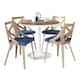 Option Blue Fabric/White Washed/White Metal