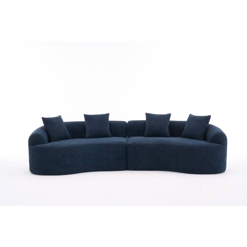 110" Foam Classic 4-Seater Sofa with 4 Pillows for Apartment