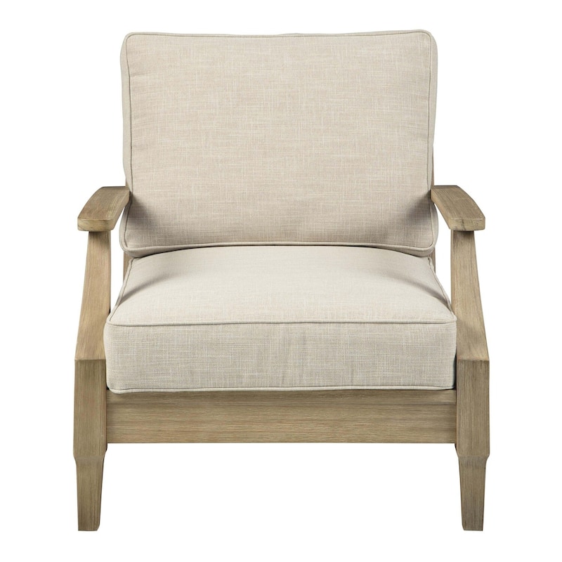 Brown/Beige Fabric Upholstered Wood Frame Dining Chair, Sturdy Dining Chair for Dining Rooms - 28.75