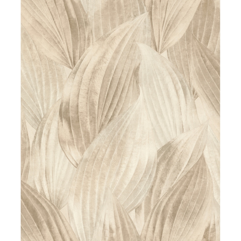 A-Street Prints Melora Beige Leaf Wallpaper