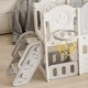 preview thumbnail 7 of 16, 11 in 1 Toddler Slide for Age 1-4 with Basketball Hoop, aisle, swing - 116.54" x 64.96" x 44.09"
