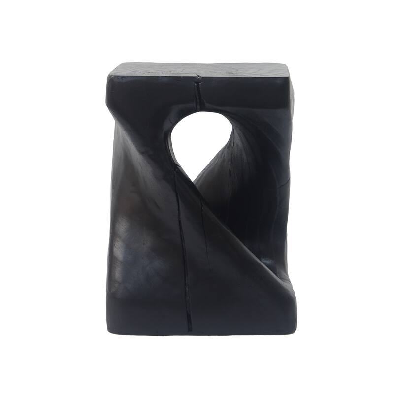 11.75" Modern Twist Shape Side Table with Good Weather and Water Resistance for Living Room or Bedroom