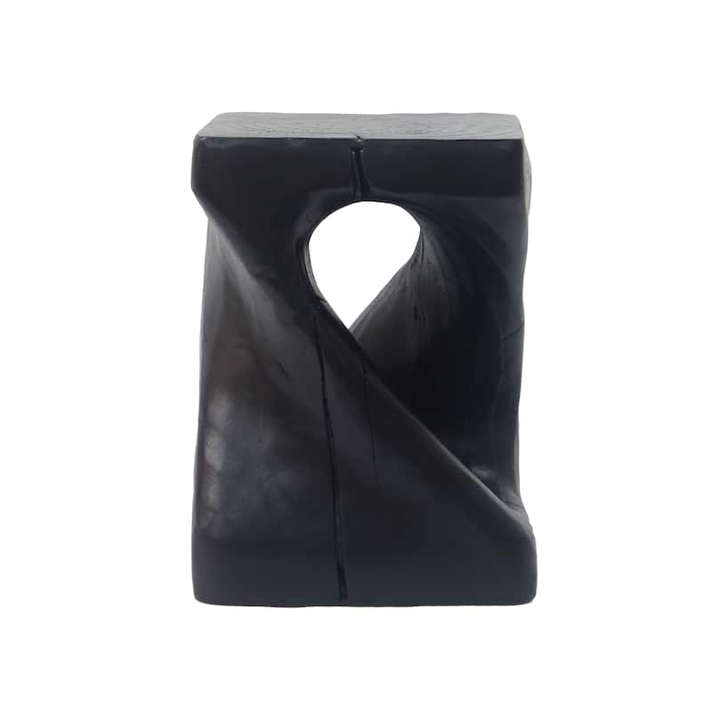 Spiral-Design Side Table Featuring Timber-Like Texture‌