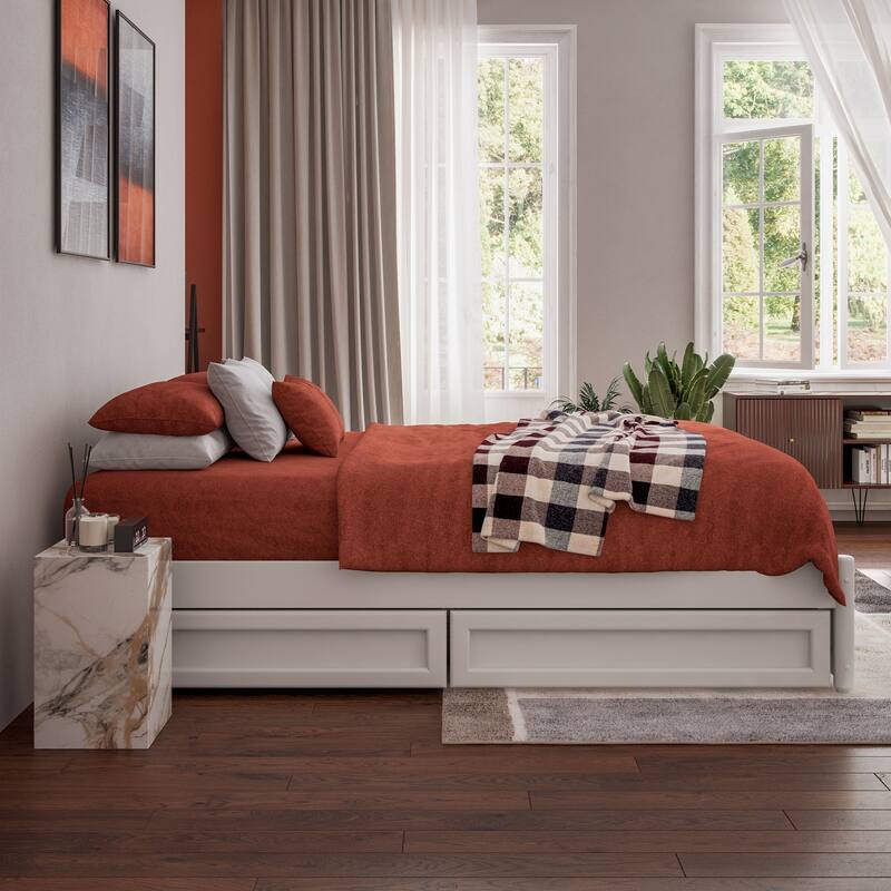 Barcelona Panel Platform Bed with Storage Drawers