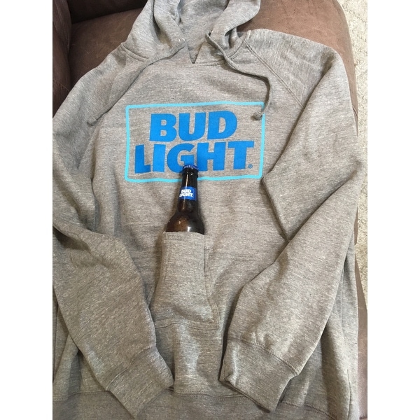 bud light hoodie with beer pouch