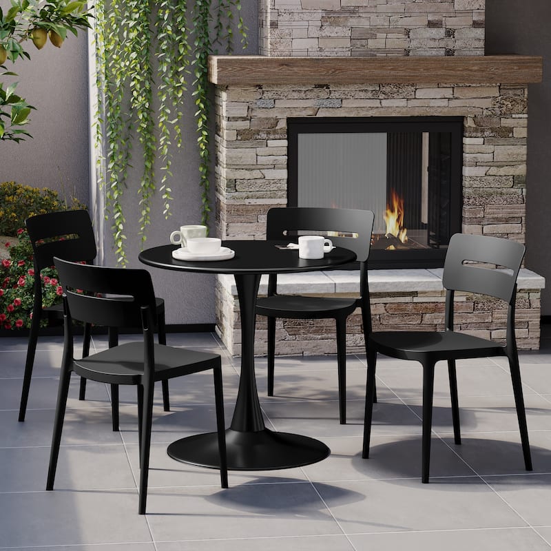 Frond and Form 4-Person Outdoor Round Dining Set