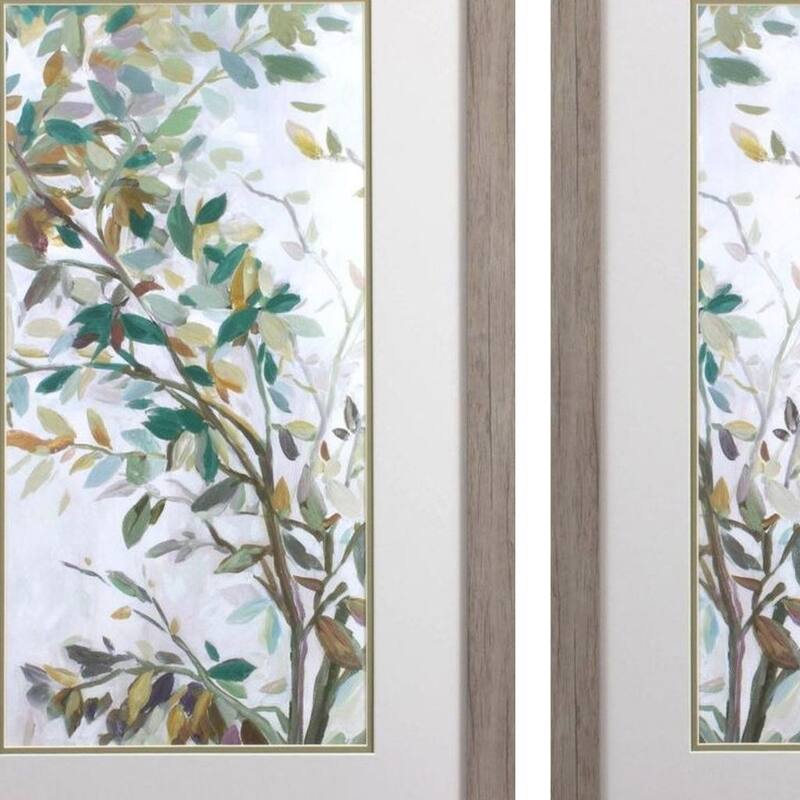 HomeRoots Set Of Two Leaves of Tree Brown Framed Wall Art