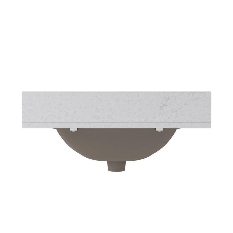 CRAFT + MAIN QZ25224R 25" Quartz Vanity Top with Backsplash and