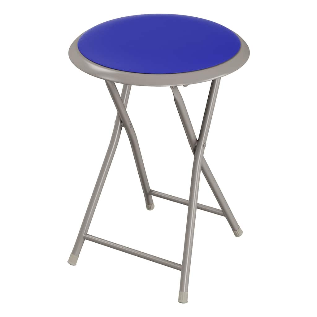 Lavish Home 18-Inch Folding Stool, Blue