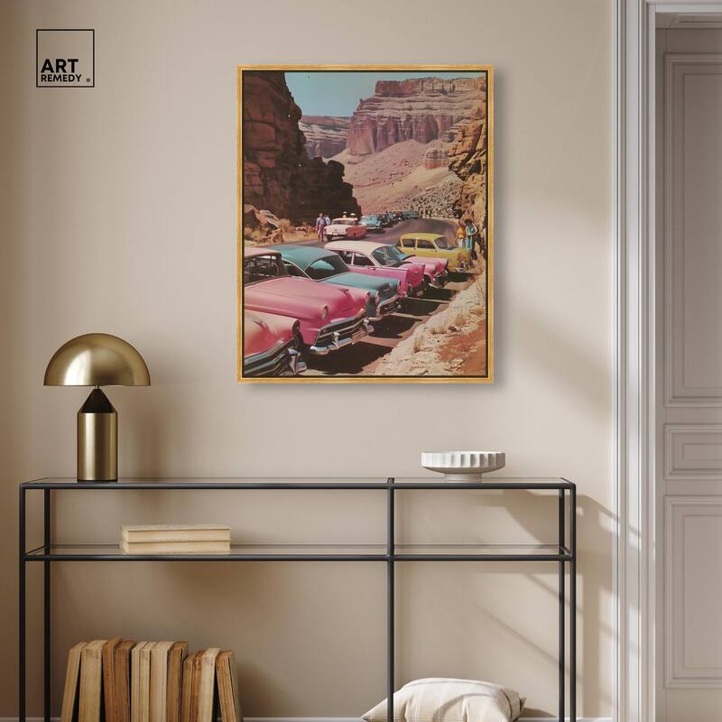 Vintage Canyon Visit Canvas by Art Remedy