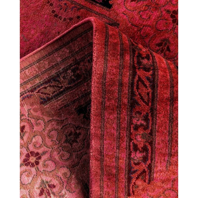 Fine Vibrance One-of-a-Kind Hand-Knotted Runner Rug - Pink, 3' 1" x 11' 7" - 3' 1" x 11' 7"