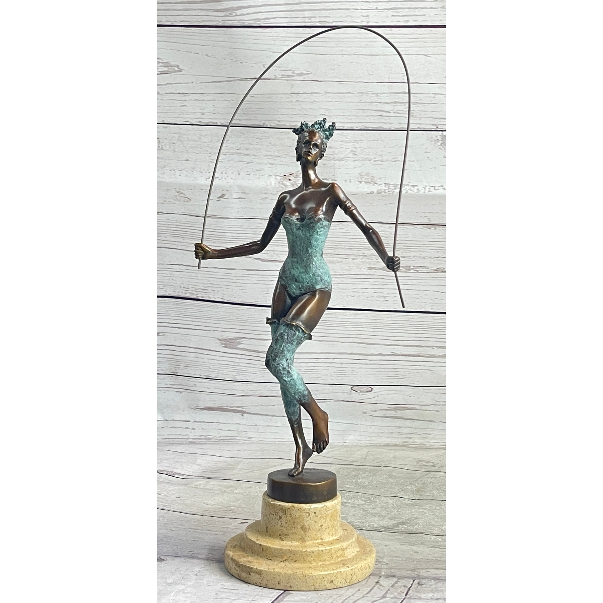 Original Milo Multi Color Patina Jump Rope Girl Bronze Sculpture By Milo Statue