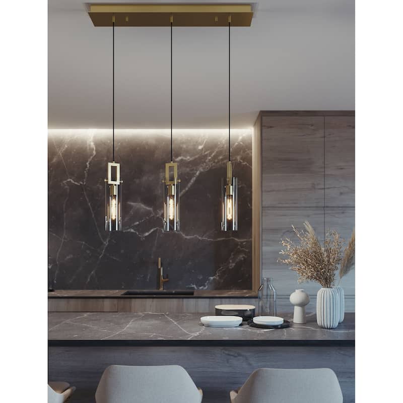 AFX HOUP04MBLNR3 Houston 3 Light 36" Wide Multi Light Pendant