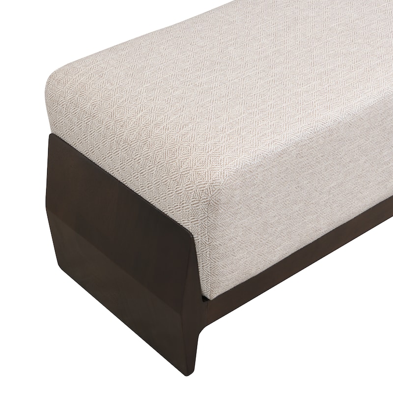 Christopher Knight Home - Julie Modern Rubber Wood Upholstered Bench with Thick Soft Cushion.