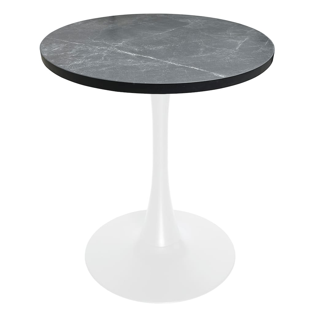 Bristol 27" Round Dining Table with MDF TableTop & White Pedestal Base for Kitchen & Dining Room