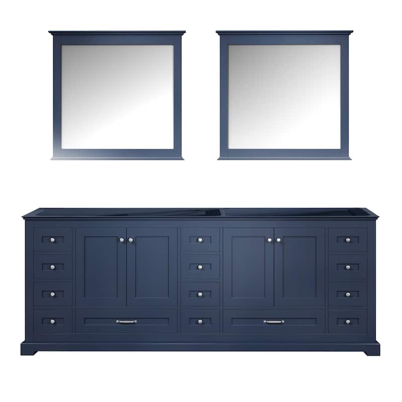 Dukes Bath Vanity No Top and Mirror - 84 inch - Navy Blue