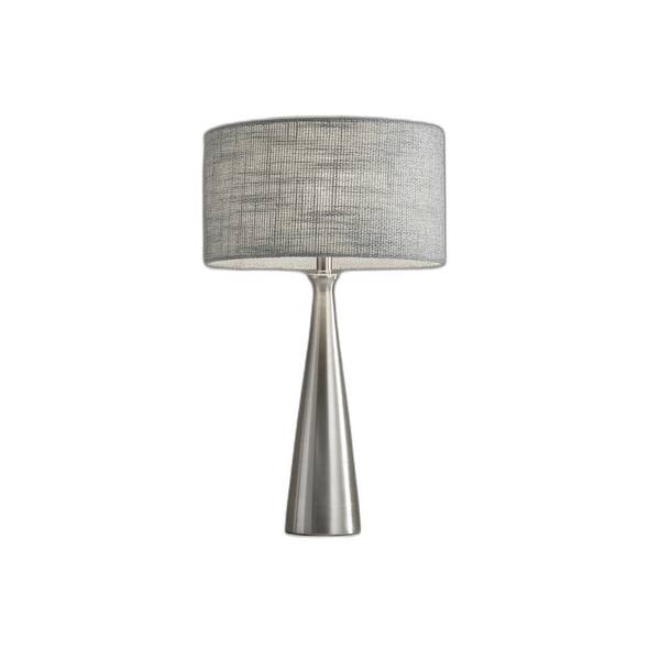 Brushed Steel Metal Finish Tapered Basectable Lamp Brushed Steel Metal Finish Tapered Basectable Lamp