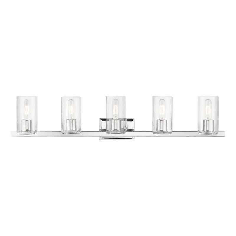 Livex Lighting 5-light Polished Chrome Vanity Sconce, 18035-05 - 42" W 8.75" H 5.25" EXT