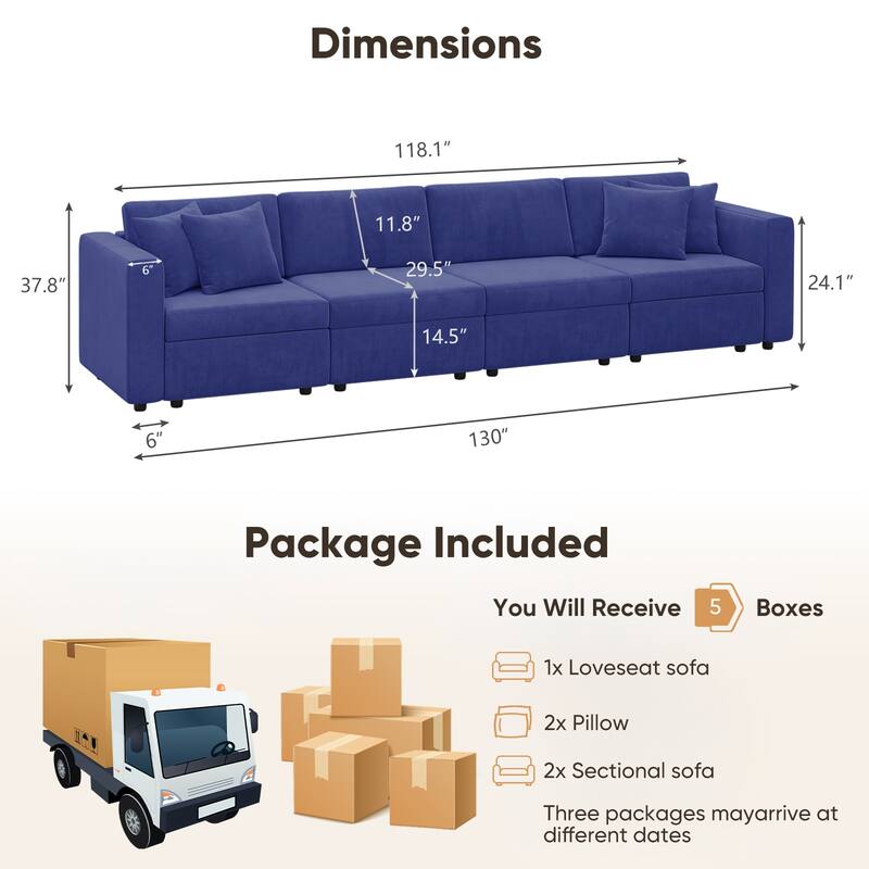 Pocassy Cloud Sofa Modular Sectional Couch with Seat Storage