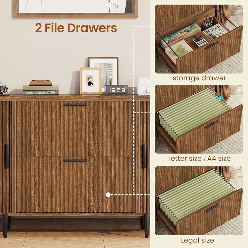 2 Drawer File Cabinet Filing Cabinet Home Office 2 Door Storage