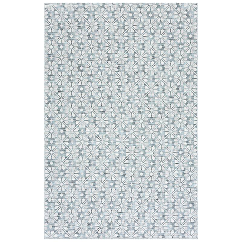 Martha Stewart by SAFAVIEH Matty Indoor/ Outdoor Rug - 6'5" Square - Blue/Beige