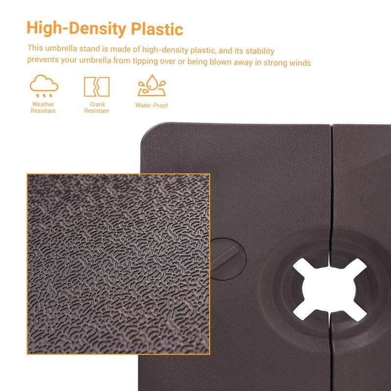 LIVOOSUN 320LBs HDPE Patio Umbrella Weight Base Sturdy and Stable