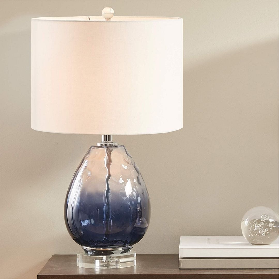Dark blue glass lamp clearance
