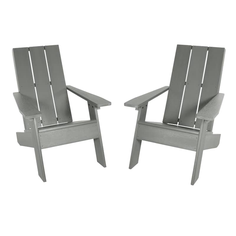 HIGHWOOD 2-Piece Modern Adirondack Chairs - Coastal Teak