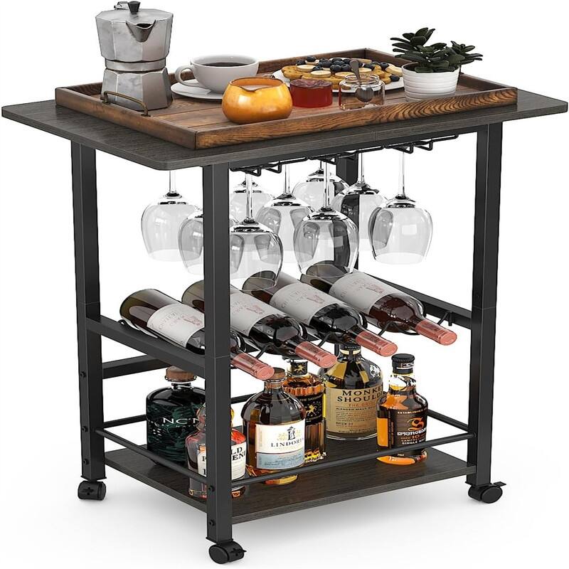 Serving Cart for Home, Microwave Cart - 15"D x 23.6"W x 27.6"H