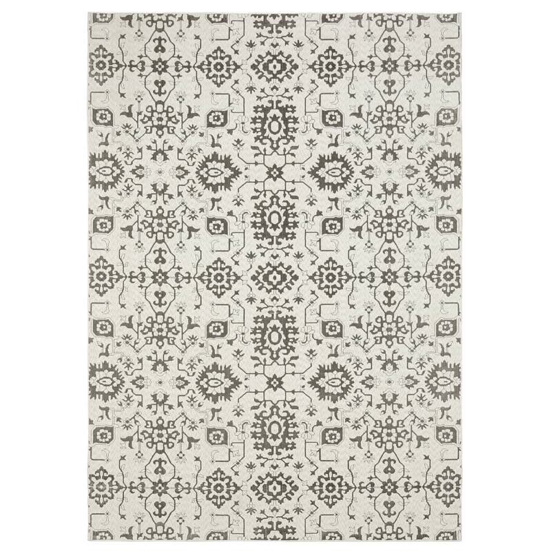 Style Haven Ingram Traditional Borderless Two-Tone Area Rug - 3' 10" x 5' 5" - Ivory/ Grey - Runner/Rectangle