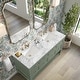 preview thumbnail 38 of 45, Breckenridge 60" Double Vanity, Smokey Celadon - 60D Carrara White