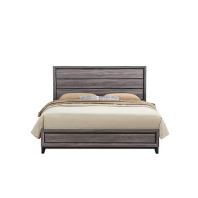 Sophisticated Queen Bed with Stylish Headboard and Stable Construction