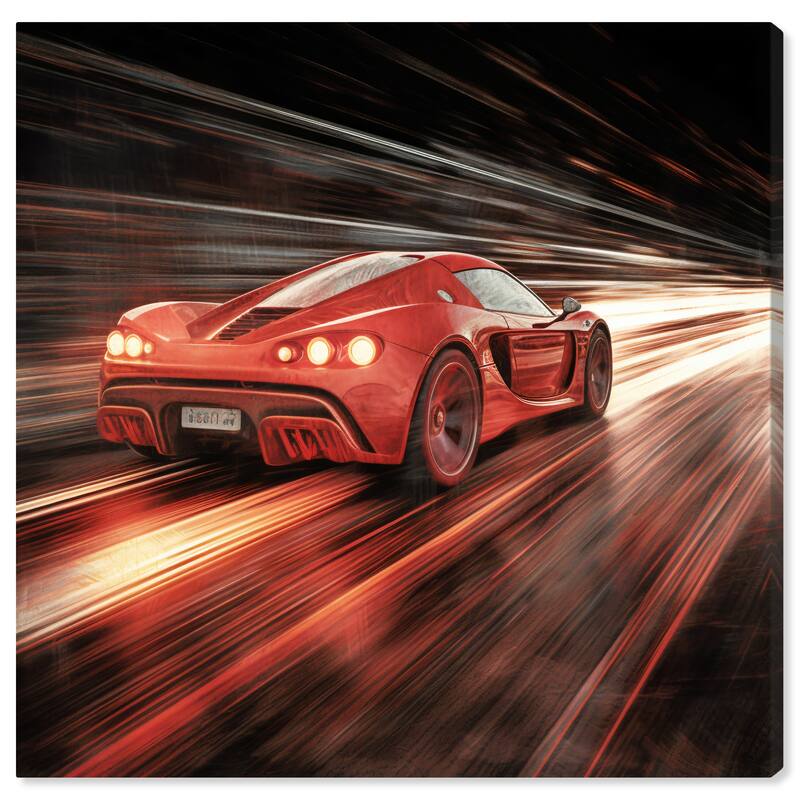 Wynwood Studio Canvas Transportation Just pretty fast please Red and Modern & Contemporary Wall Art Canvas Print