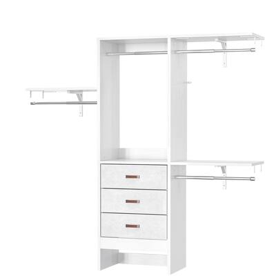 4FT Closet System with Fabric Drawers, Closet Organizer with DIY Shelving for Reach-in/ Walk-in Closet