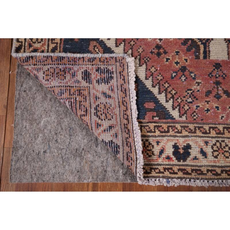 Distressed Bakhtiari Vintage Persian Runner Rug Handmade Wool Carpet - 3'7" x 9'9"