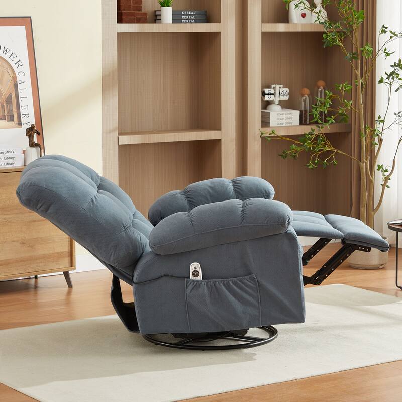 Massage Recliner Chair with Vibration and Lumbar Heating 350LB Capacity Swivel Rocker