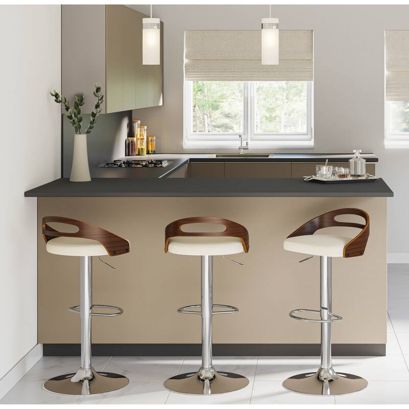 Carson Carrington Simon Adjustable Bar Stool with Oval Footrest (Set of 2)