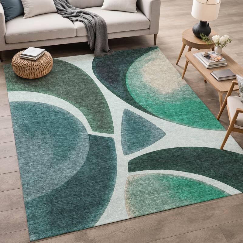 Machine Washable Indoor/ Outdoor Modern Hays Chantille Rug